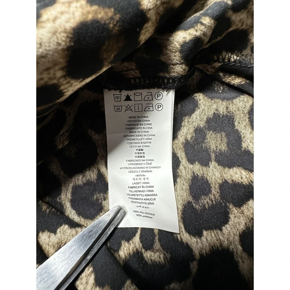 Michael Michael Kors‎ Jacket Womens Medium Dark Camel Leopard Zip Front Utility